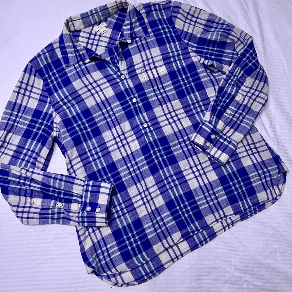J Crew Blue Plaid Shirt